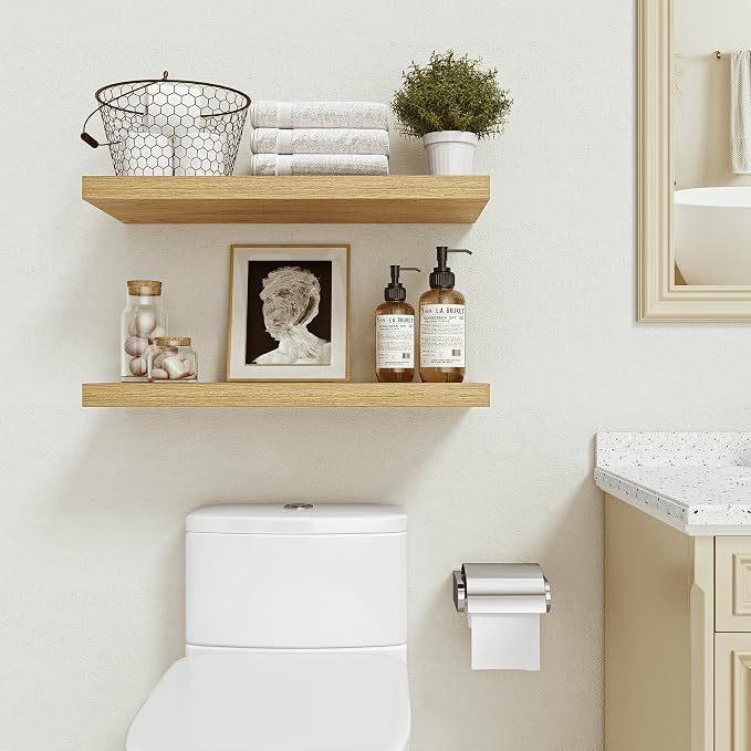 Vivelove Floating Shelves 24 inchs Long, Bathroom Shelves Over Toilet 9.1” Deep - Image 4