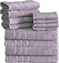 Mosobam Luxury Turkish 12pc Towel Set 30X58 16X30 13X13 Lavender Aura 700 GSM by Mosobam