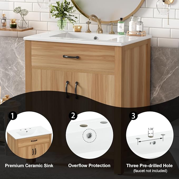 Harper & Bright Designs 30" Bathroom Vanity - Image 7