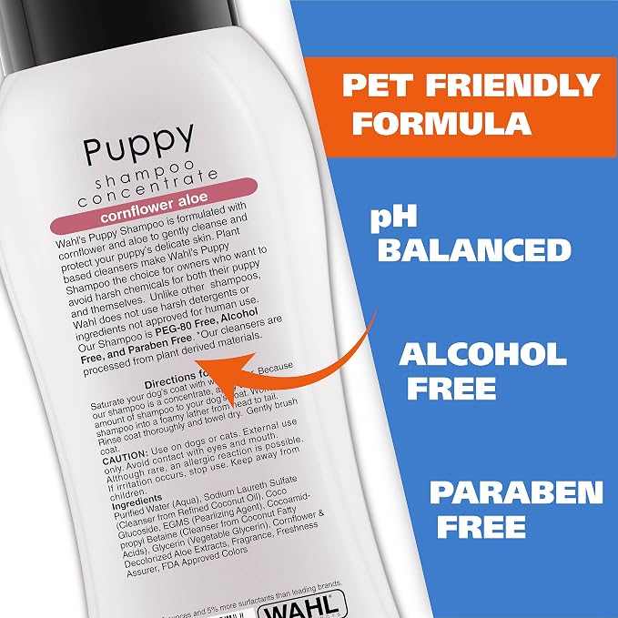Wahl USA Gentle Puppy Shampoo for Pets – Cornflower Scent for Grooming Dirty - Image 3