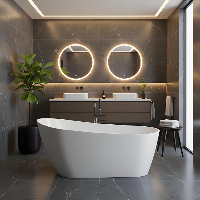 Freestanding Bathtubs 59 inch Acrylic Free Standing Soaking Tub by GarveeLife