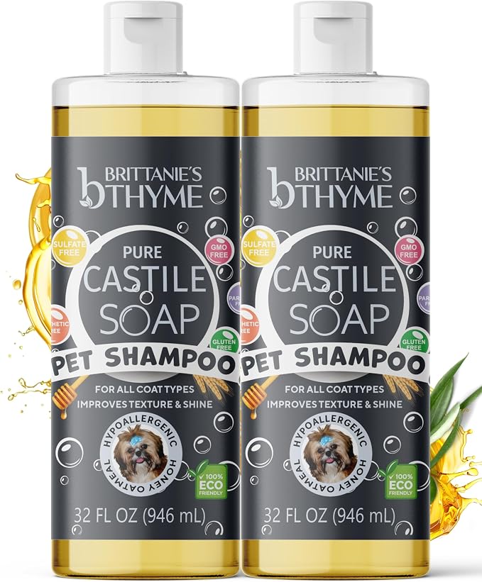 Brittanie's Pure Castile Pet Wash - 32oz 2 Pack | Gentle Shampoo + Conditioner by BrittaniesThyme