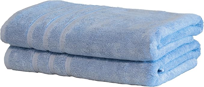 Mosobam Luxury Turkish Set of 2 Bath Towels 30X58 Allure Blue Oversize 700 GSM by Mosobam