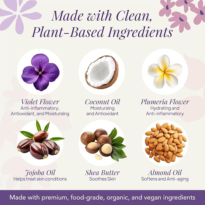 Saavy Naturals Natural Soap Bar Plumeria Violet- Plant-Based Ingredients - Image 8
