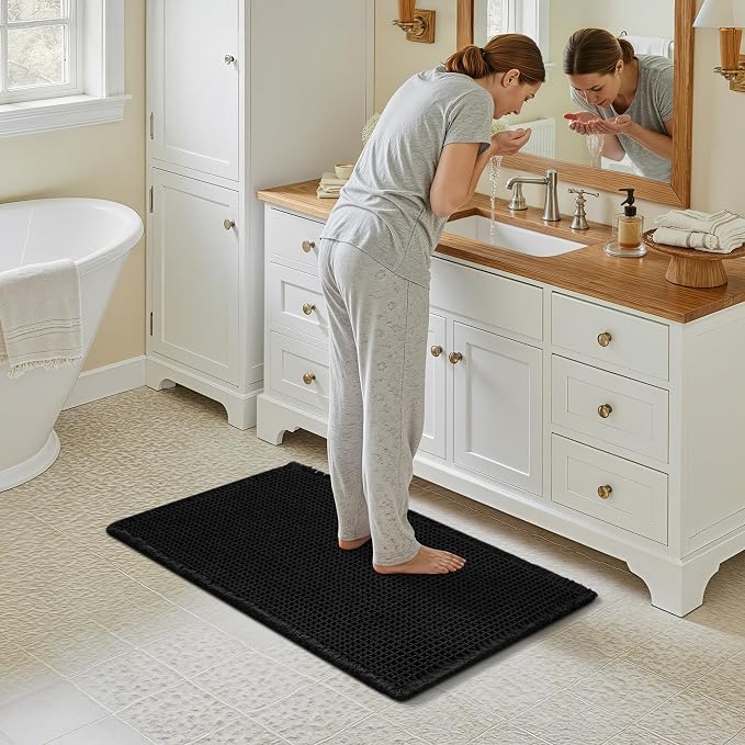 GRANNY SAYS Waffle Bath Mat 24" x 36", Boho Bathroom Rugs Non Slip Washable - Image 7
