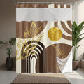 Black and Brown Bohemian See Through Mesh Top Shower Curtain by Bxpaitx