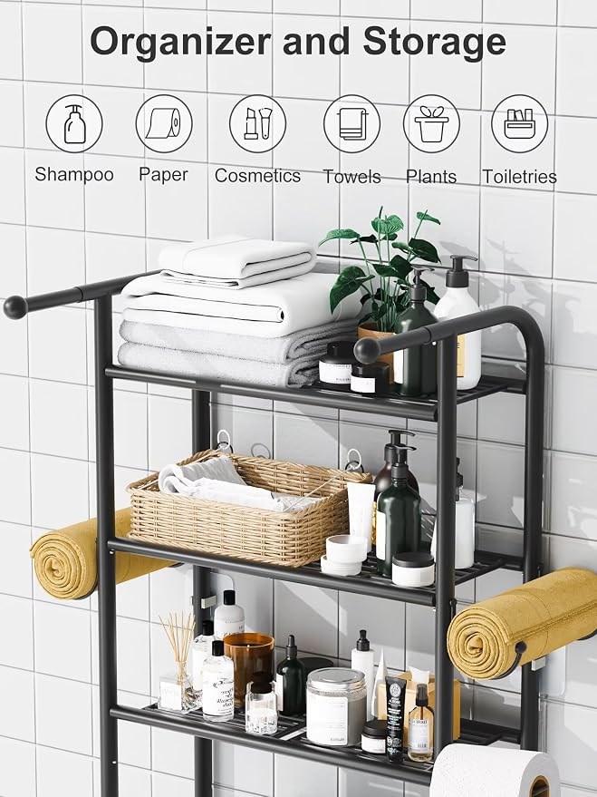 3-Tier Over The Toilet Storage Shelf，Bathroom Organizers and Storage Over - Image 5