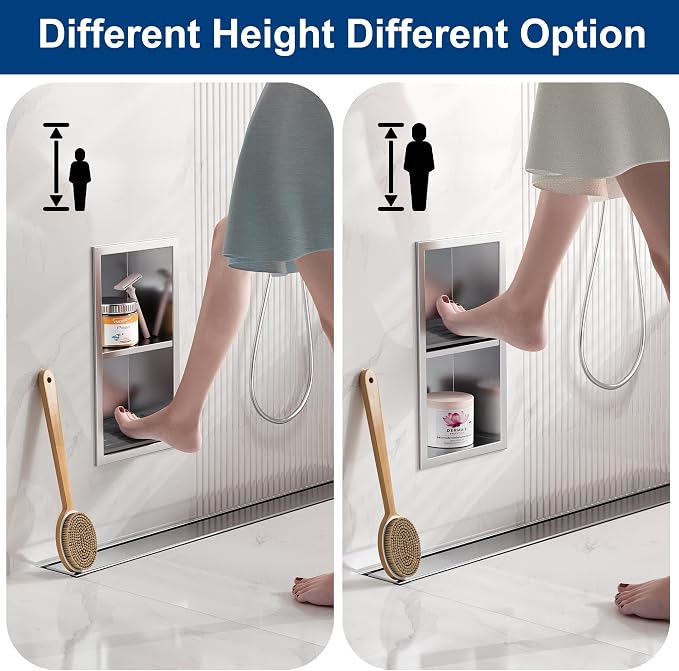 Shower Foot Rest for Shaving Legs, 304 Stainless Steel Footrest Niche - Image 5