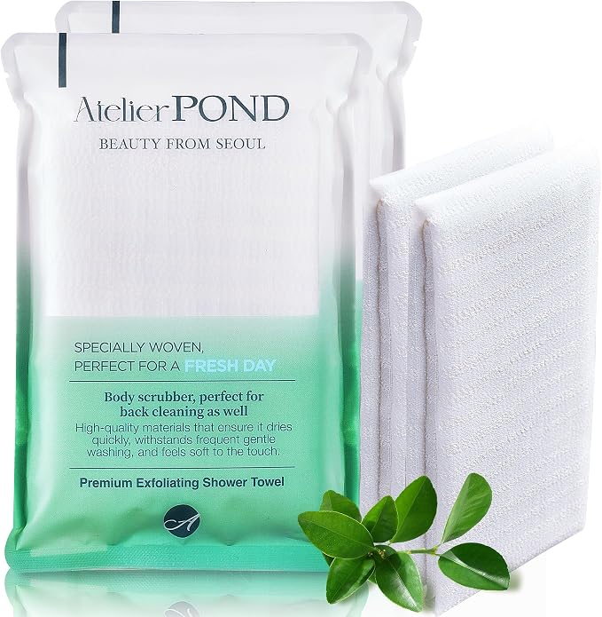Korean Exfoliating Washcloth 2-Pack – Exfoliating Shower Towel/Body Scrub Cloths by Unknown