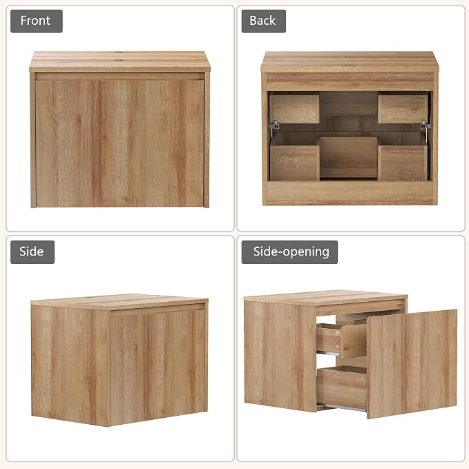 Bathroom Vanity, Natural Color Wall-Mounted Bathroom Vanity - Image 7