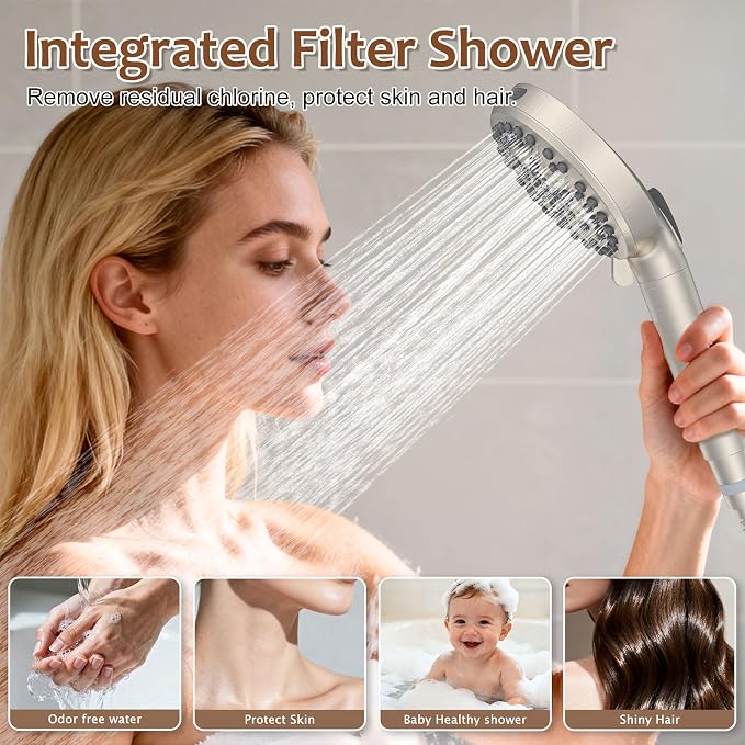 Iriber Brushed Nickel Bathtub Shower Faucet Set，Bathroom Shower System - Image 5
