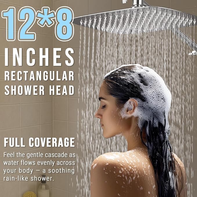 G-Promise All Metal 12 Inch Dual Square Shower Head - Image 5