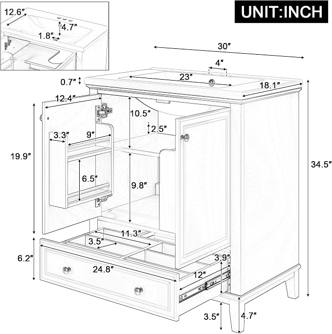 Favfurish 30" Bathroom Vanity - Image 2
