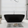 SJ STAR&JANE 69" Solid Surface Freestanding Bathtub Oval Stone Resin Soaking by SJSTARJANE