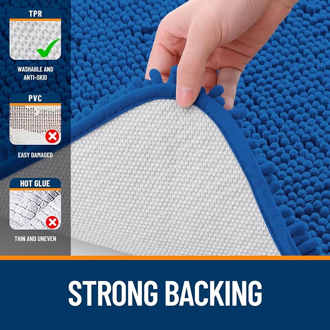OLANLY Bathroom Rugs 24x16, Extra Soft Absorbent Chenille Bath Rugs, Rubber - Image 7