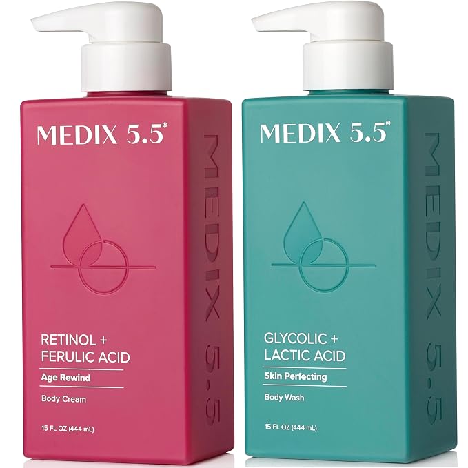 Medix 5.5 Exfoliating AHA Glycolic Acid Face & Body Wash Cleanser + Retinol by Medix55