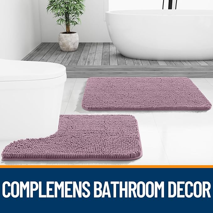 OLANLY Bathroom Rugs 47x24, Extra Soft Absorbent Chenille Bath Rugs, Rubber - Image 7
