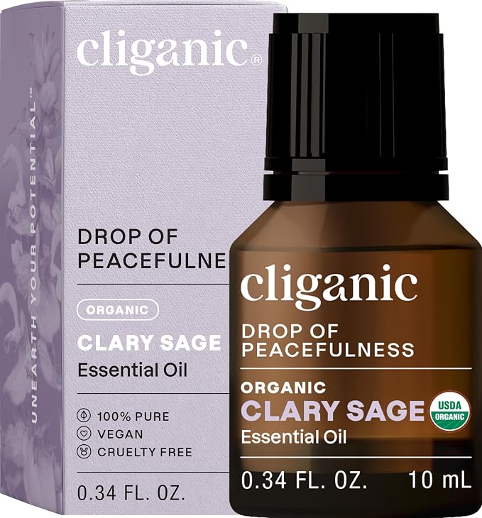 Cliganic Organic Clary Sage Essential Oil, 100% Pure Natural by Cliganic