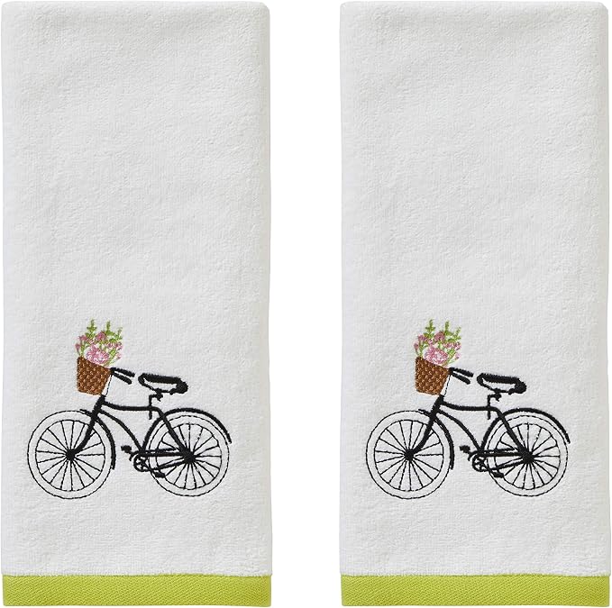 SKL Home by Saturday Knight Ltd. Flower Basket Bike Hand Towel by SKLHomebySaturdayKnightLtd