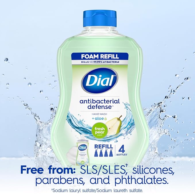 Dial Antibacterial Defense Foaming Hand Soap + Aloe, Fresh Pear Scent, 30 Fl Oz - Image 7
