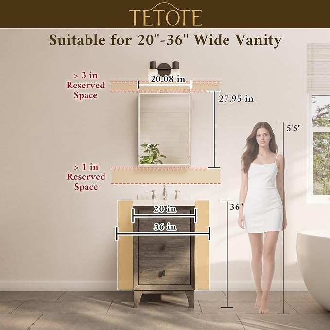 TETOTE 20 x 28 Bathroom Mirror Cabinet - Image 9