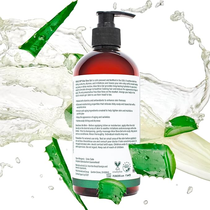PURA D'OR 16 Oz ORGANIC Aloe Vera Gel - Image 7