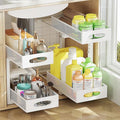 Under Sink Organizer, 2-Tier Pull Out Cabinet Organizer by WROBTLD