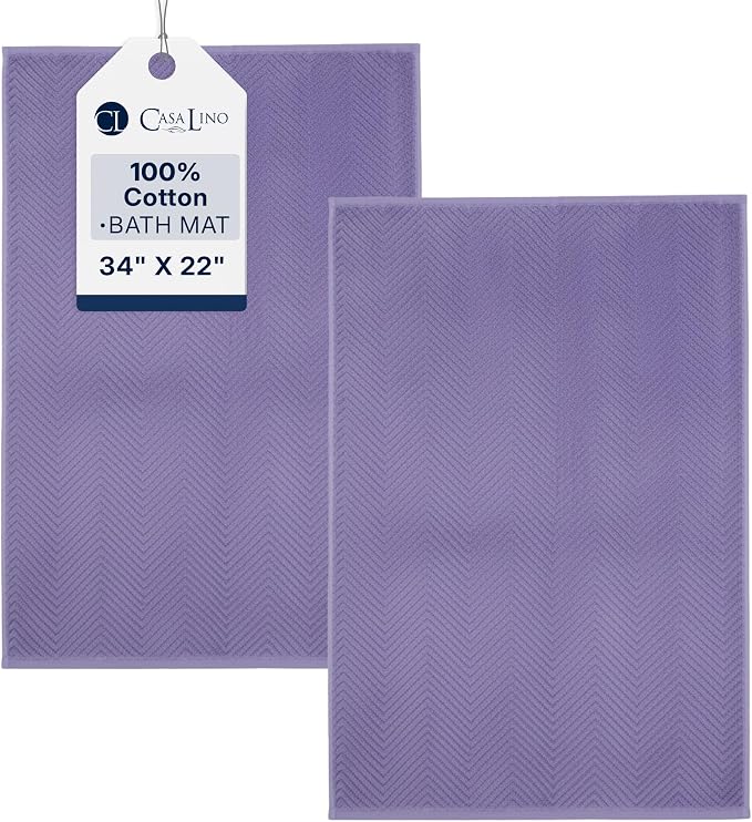 Casa Lino 100% Cotton Bath Mat Set of 2 by CASALINO