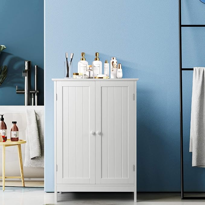 Tangkula Bathroom Floor Cabinet, Freestanding Storage Cabinet - Image 2