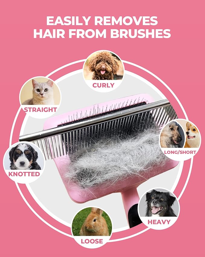 Dog Brush for Shedding Grooming, 6 Pack Long-Pin Brush Set for Long Haired Dog - Image 3