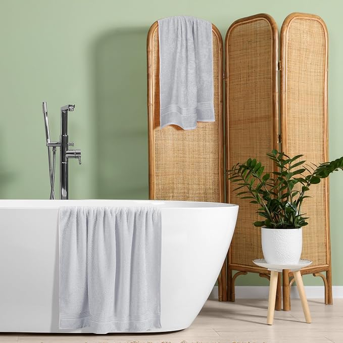 Elvana Home Cotton 2 Pack Oversized Bath Towel Set 28x55 inches, Large Bath - Image 5