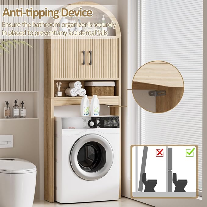 Spurgehom Over The Toilet Storage Cabinet, Bathroom Shelf Organizer Freestanding - Image 6