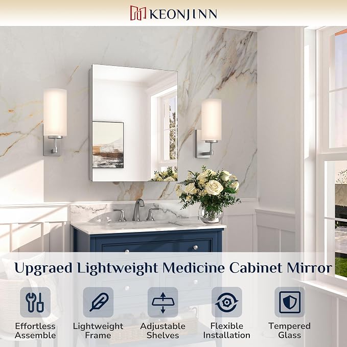 Keonjinn 20 x 26 Inch Medicine Cabinet - Image 9