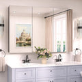 TokeShimi 48 x 32 Mirror Medicine Cabinet Wall Mounted or Recessed, Aluminum by RefinedBathroomAccessories
