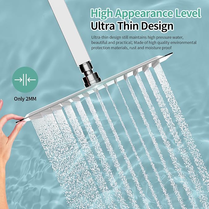 SR SUN RISE Luxury 12 Inch Large Square Stainless Steel Shower Head High - Image 5