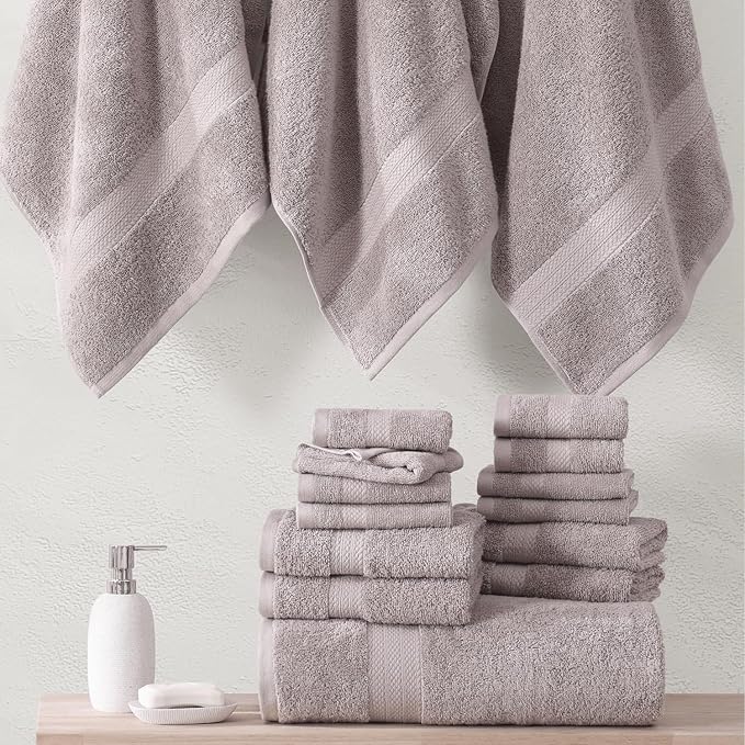 LANE LINEN Ring Spun Cotton Bath Towel Set, 8 Washcloths, 6 Hand Towels - Image 5