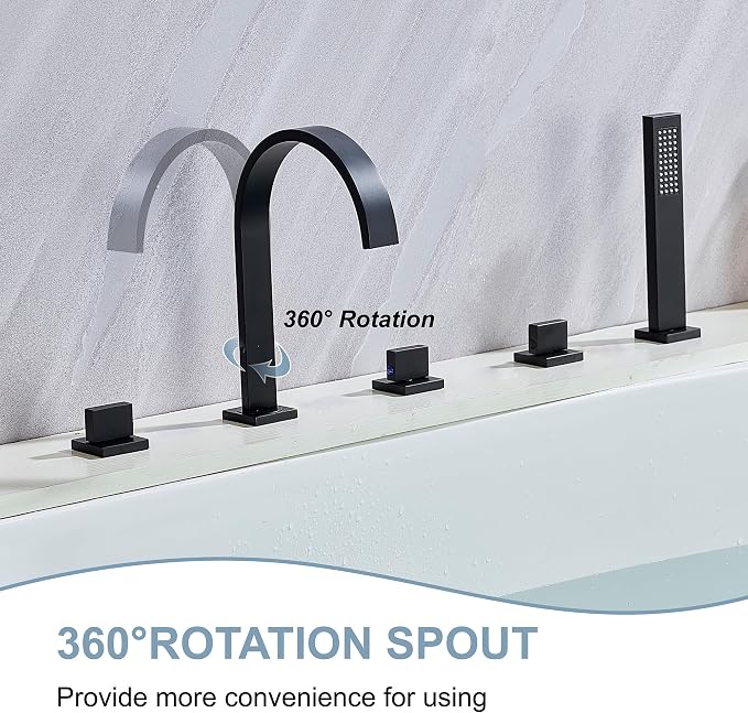 High Arc 5 Hole Roman Tub Filler - Image 4