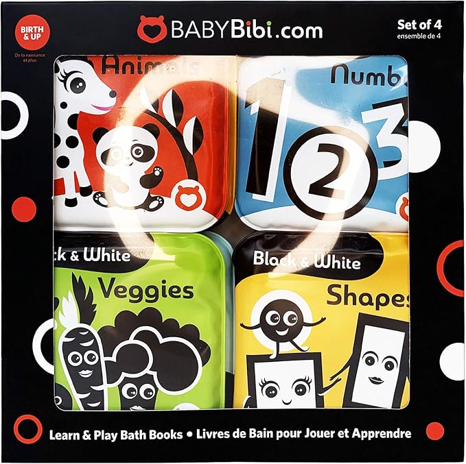 Floating Baby Bath Books – High Contrast Black and White Waterproof Bath Books - Image 2