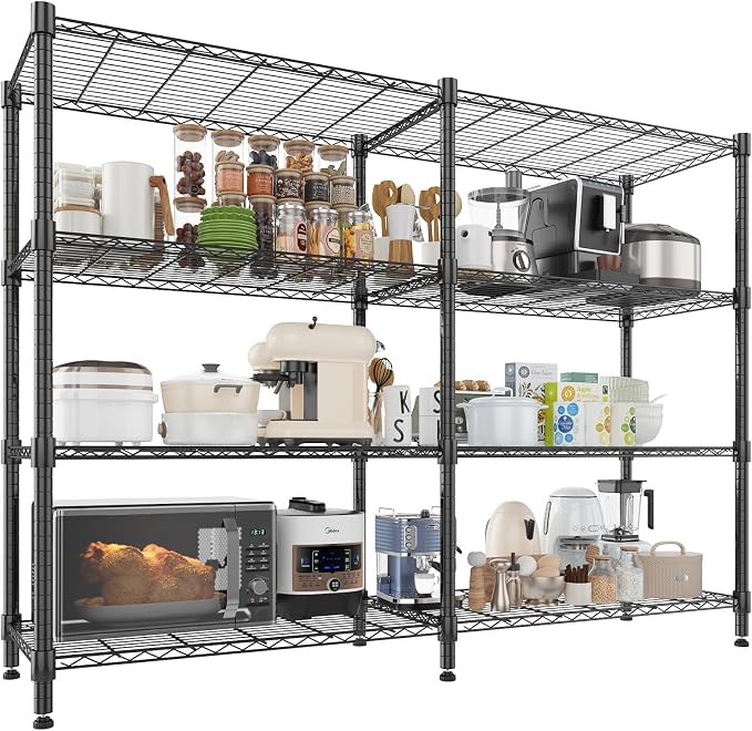 Homdox Heavy Duty Storage Shelves, 4 Tier Wire Shelving Unit, Adjustable Metal by HOMDOX