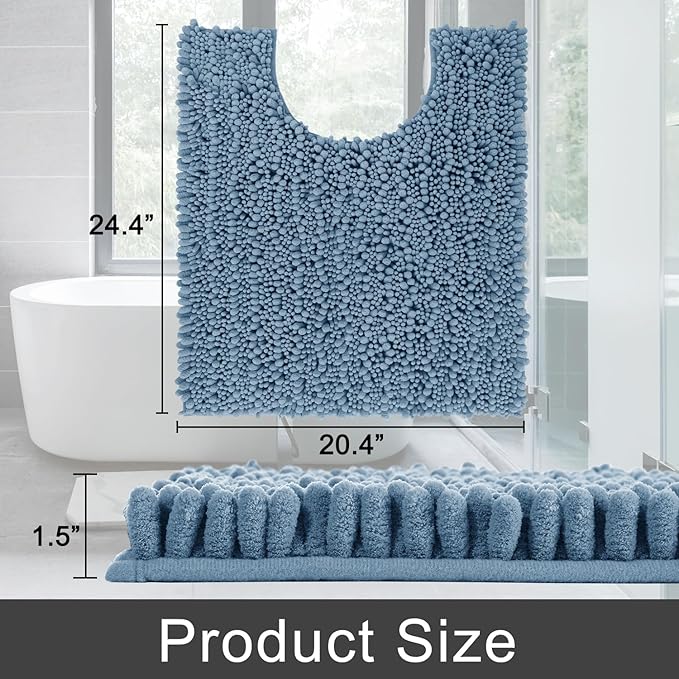 Yimobra Toilet Rug U Shaped Washable 24x20 Inch - Image 2