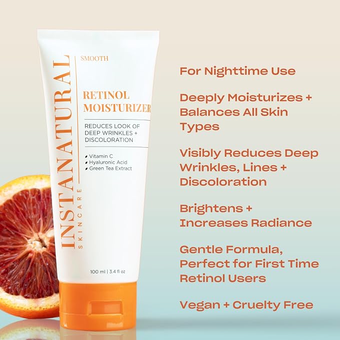 InstaNatural Retinol Moisturizer Nighttime Face Moisturizing Cream, Brightens - Image 2