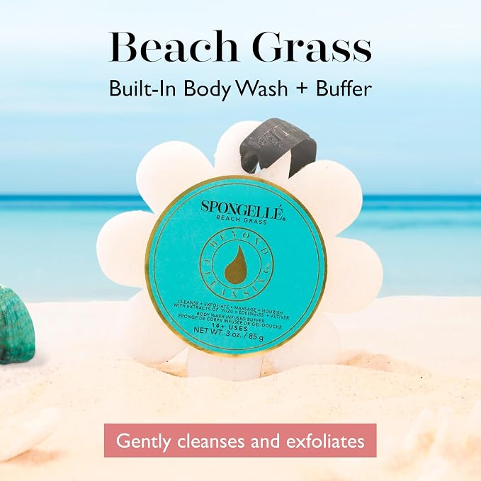 Spongelle Beach Grass Wild Flower Buffer Body Scrubber | Bath & Shower Loofah - Image 2