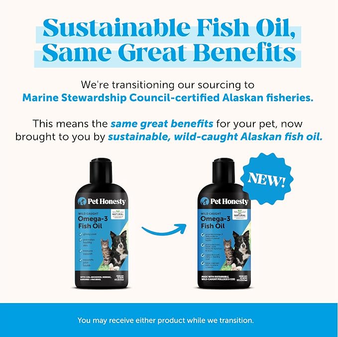 Omega 3 Fish Oil Supplement for Dogs & Cats, Wild Caught Omega 3 Fish Oil for - Image 3