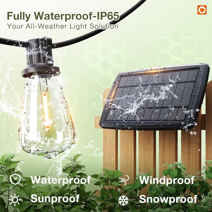 addlon 2 Pack*102FT Solar String Lights Waterproof, Patio Lights Solar Powered - Image 8