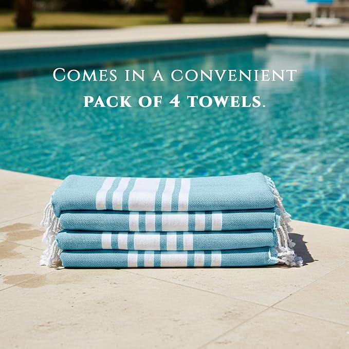 Turkish Cotton Beach Towel Pack of 4 & 1 Boho Tote Bag - Image 5