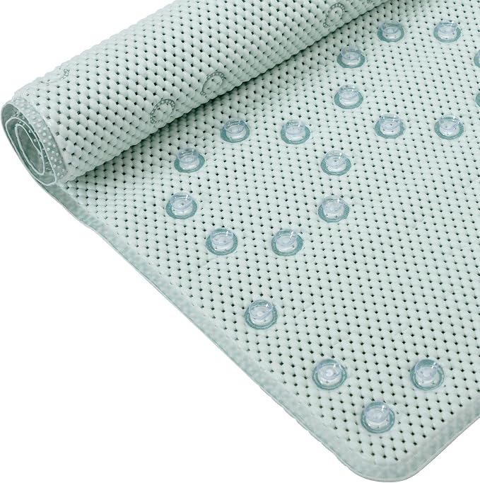 Bathtub Mat Non Slip Ivory 36” X 17” Shower Mat Soft Foam Bath Mats by DwellAid