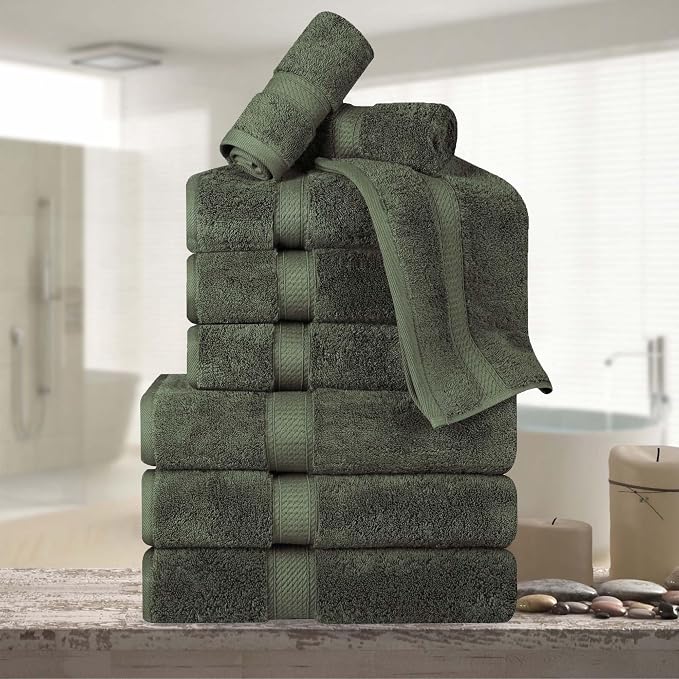 BNM Egyptian Cotton Heavyweight Towels, 800 GSM, Face/ Washcloths, Hand Towels - Image 2