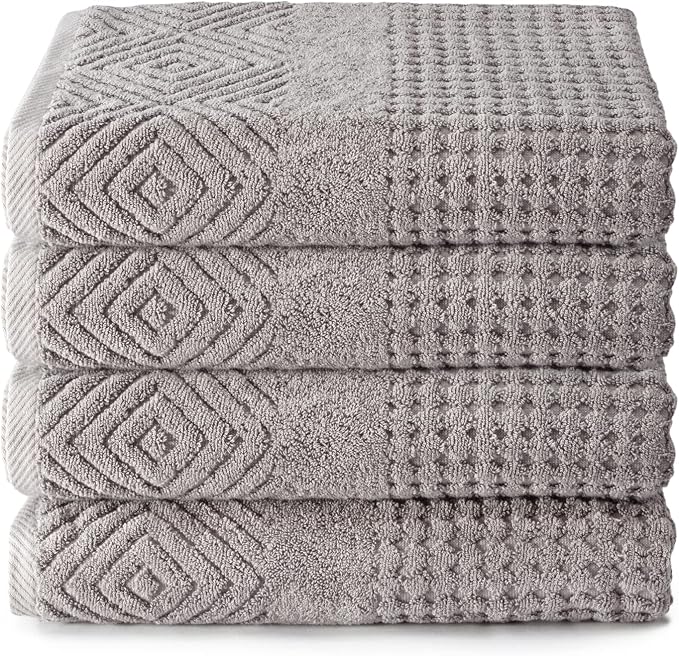 Texere 100% Organic Cotton Diamond Jacquard 700 GSM Luxury Bath Towel Sets by TexereSilk