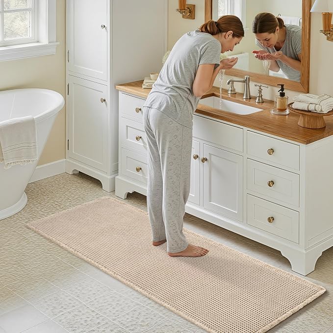GRANNY SAYS Waffle Bathroom Runner Rugs 71" x 24" Non Slip Washable, Extra Soft - Image 4