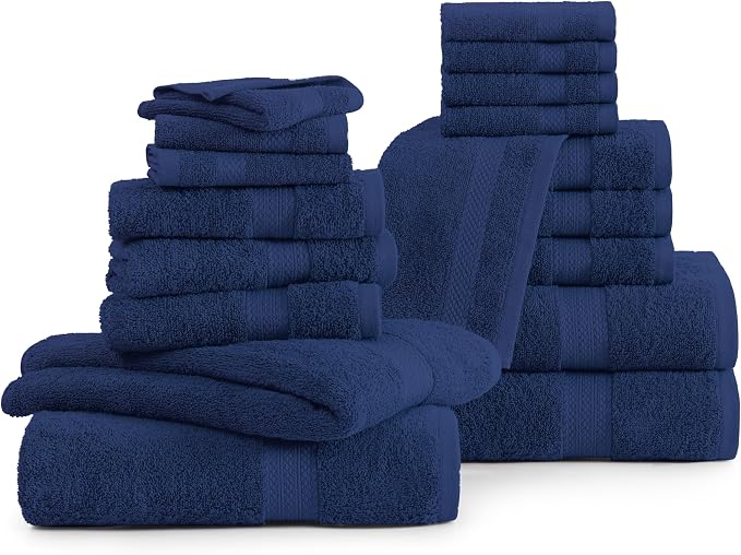 LANE LINEN 100% Ringspun Cotton Premium Turkish Bath Towel Set, 18Cs - Image 2